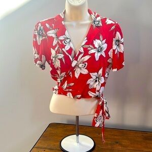 Forever 21 Women’s Cropped Wrap Tie Shirt